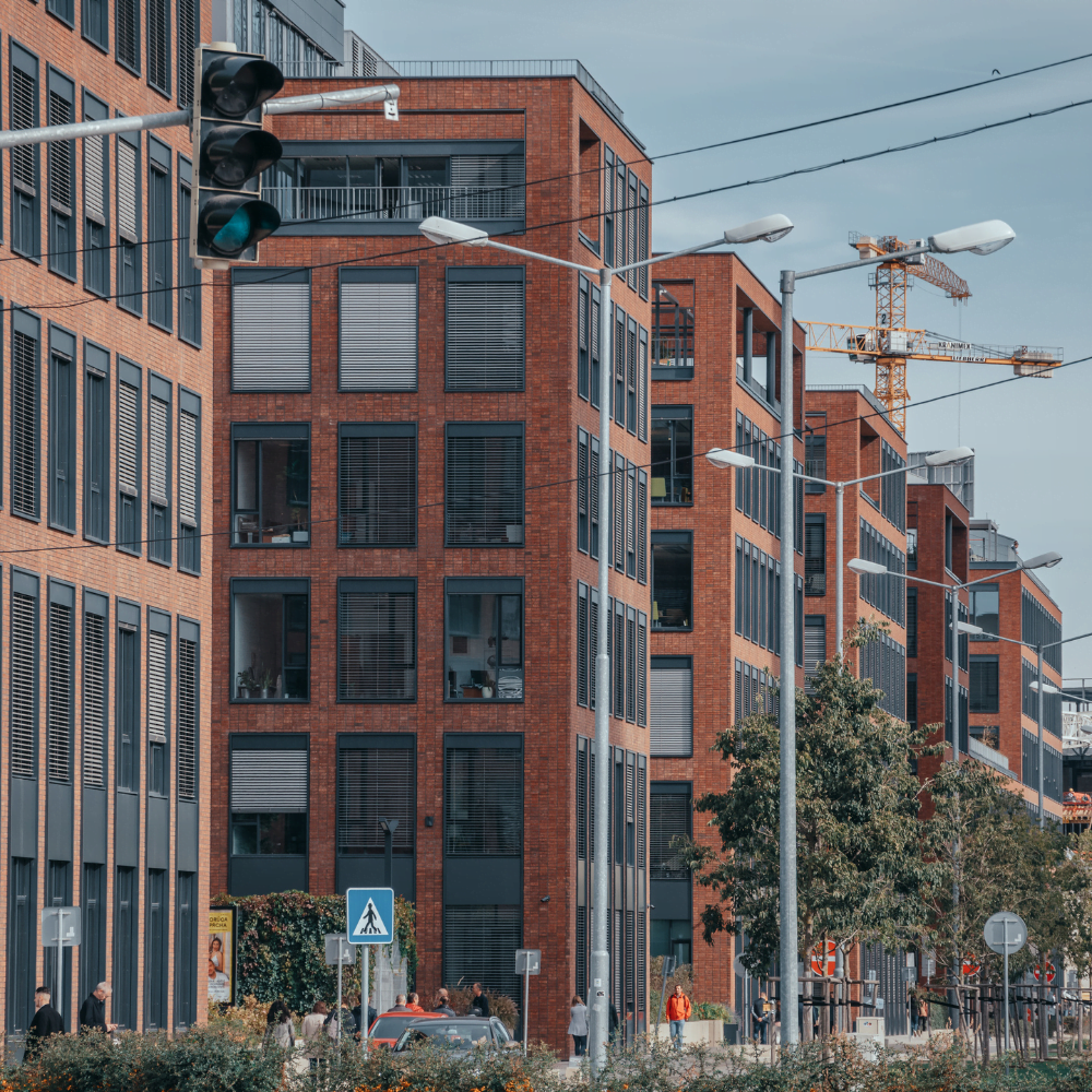 Engaging graphic showcasing Urban Team's expertise in commercial real estate, with icons representing properties