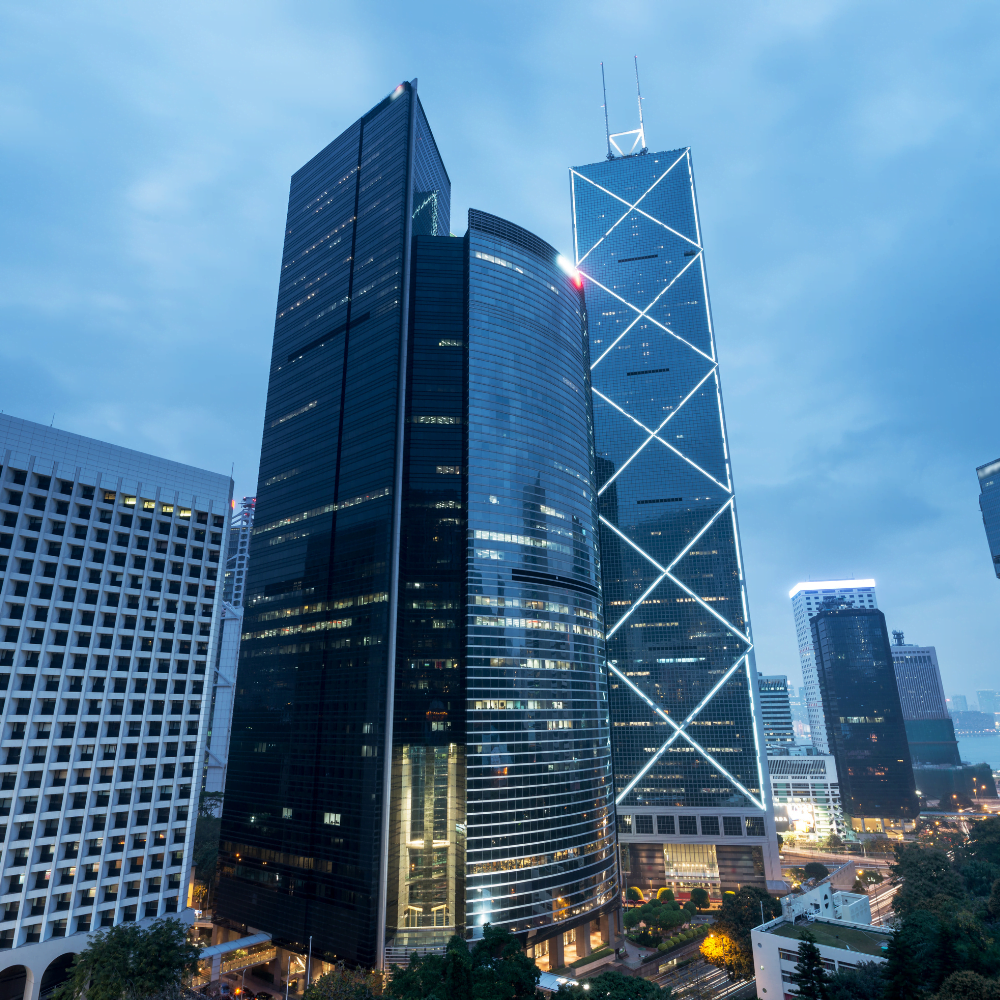 Visual representation of Urban Team's commercial real estate services with icons representing properties, leasing, sales, and consulting